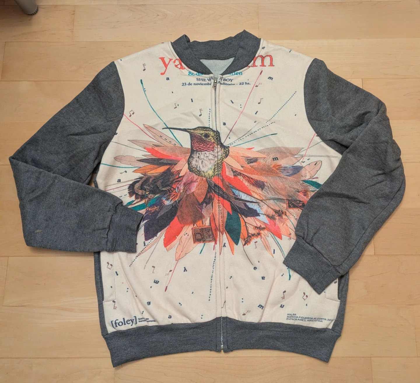 Zip-Up Graphic Bomber Jacket