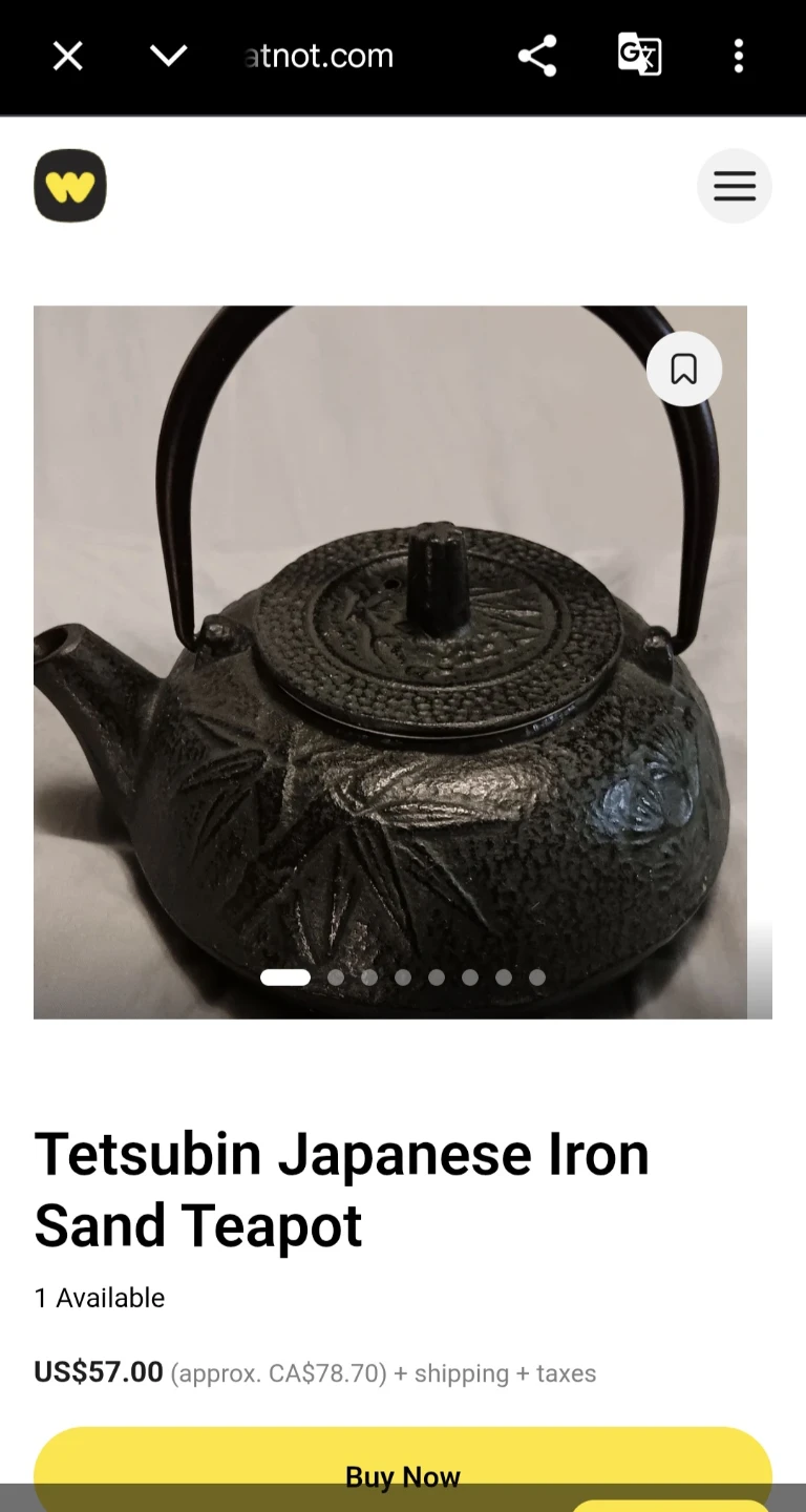 Cast Iron Teapot with Bamboo Design - photo 5