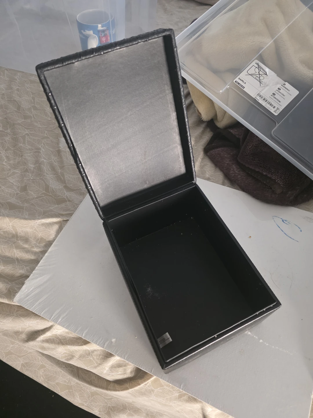 Black Textured Storage Box - photo 2