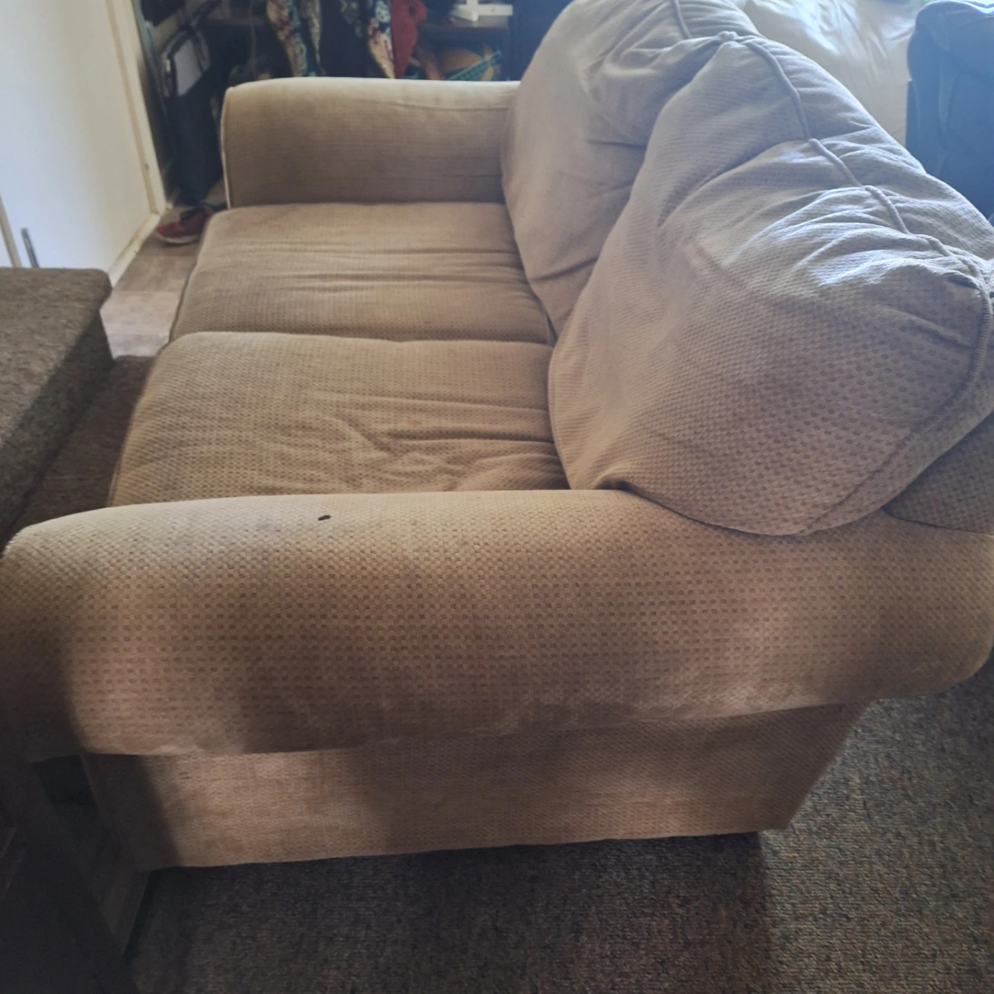 Beige two-seater sofa - photo 2