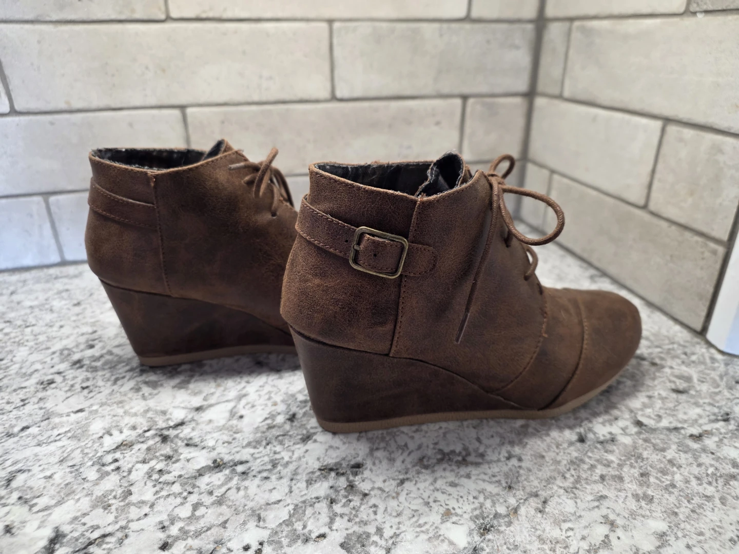 Size 7 brown Wedge Ankle Boots - photo 4