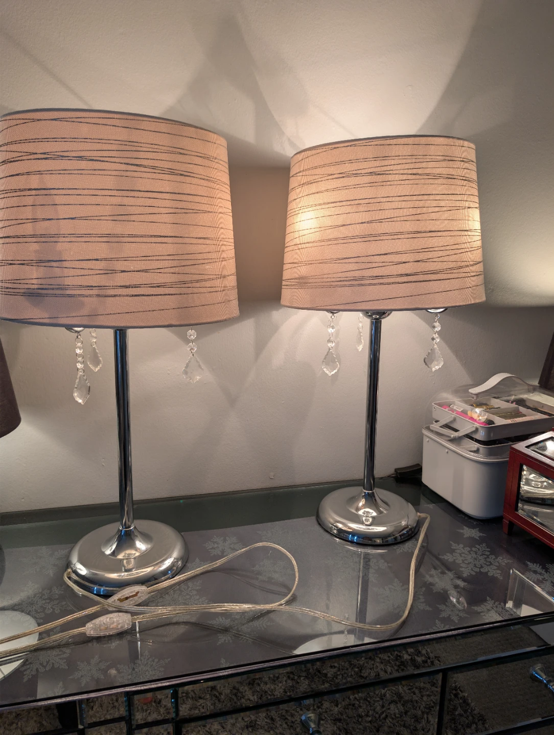 Set of Two Crystal Accent Table Lamps - photo 3