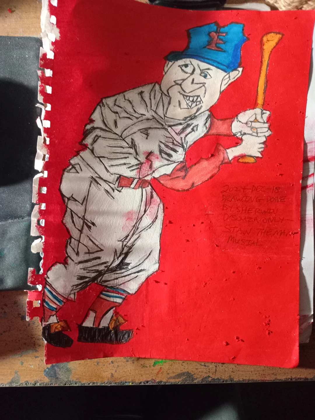 STAN MUSIL DRAWING BY CUSTOM ARTIST SHERWIN - photo 4