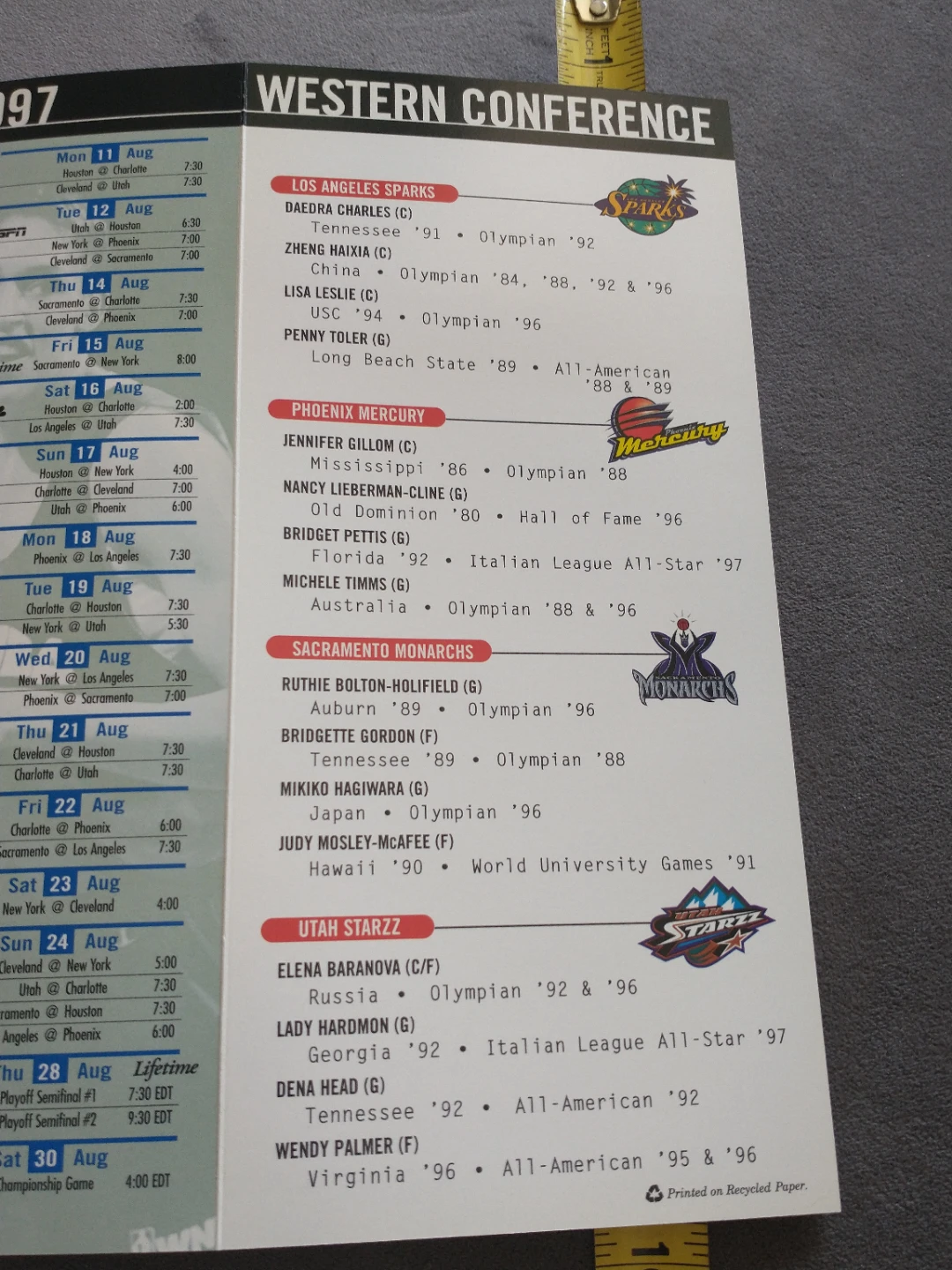 WNBA 1997 Inaugural Season Schedule - photo 5