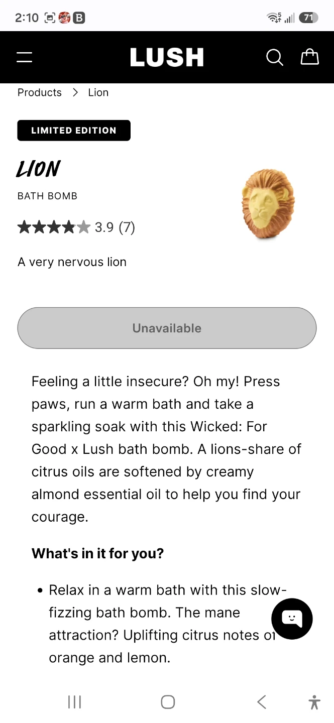 Lush Limited Edition Lion Bath Bomb - photo 2