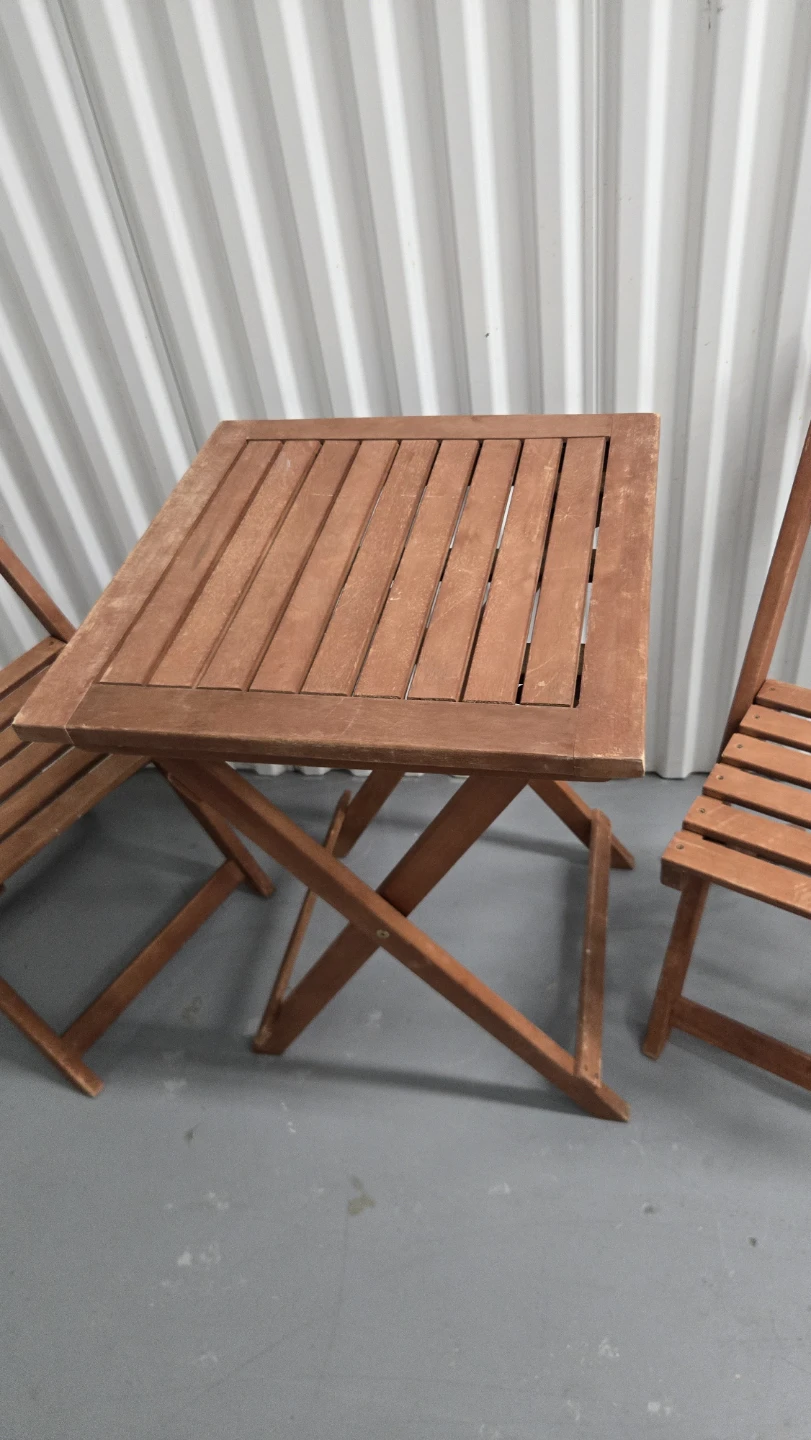 3-Piece natural Wooden Folding Bistro Set - photo 5