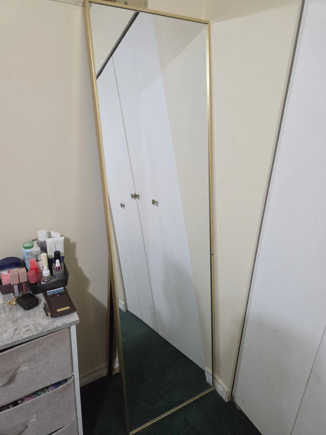 Full Length Mirror with Gold Frame and dressing table