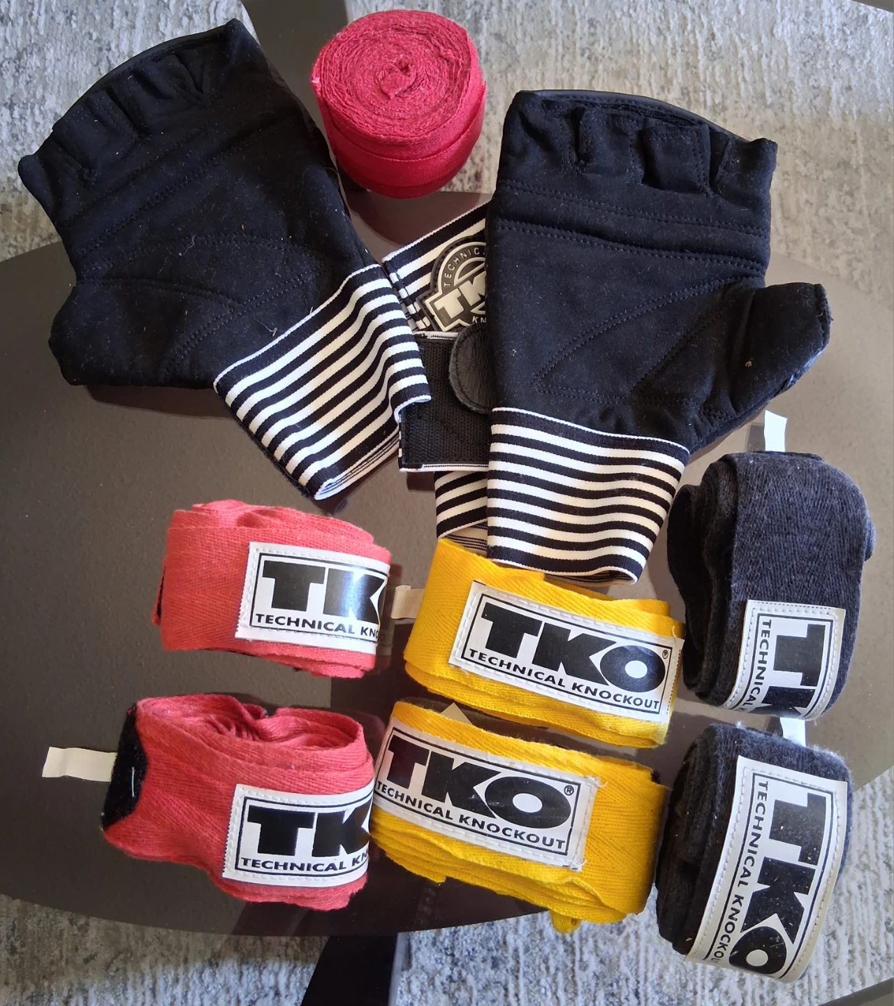 TKO Boxing Gloves and Hand Wraps Set