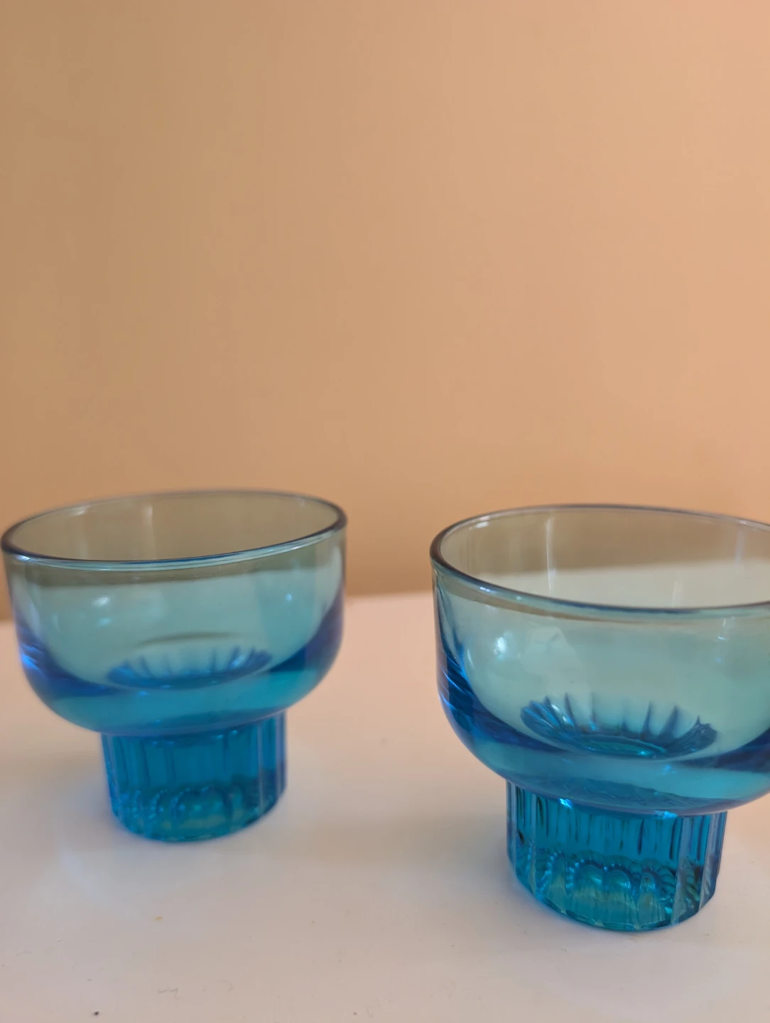 VINTAGE BLUE FLUTED GLASSES - photo 2