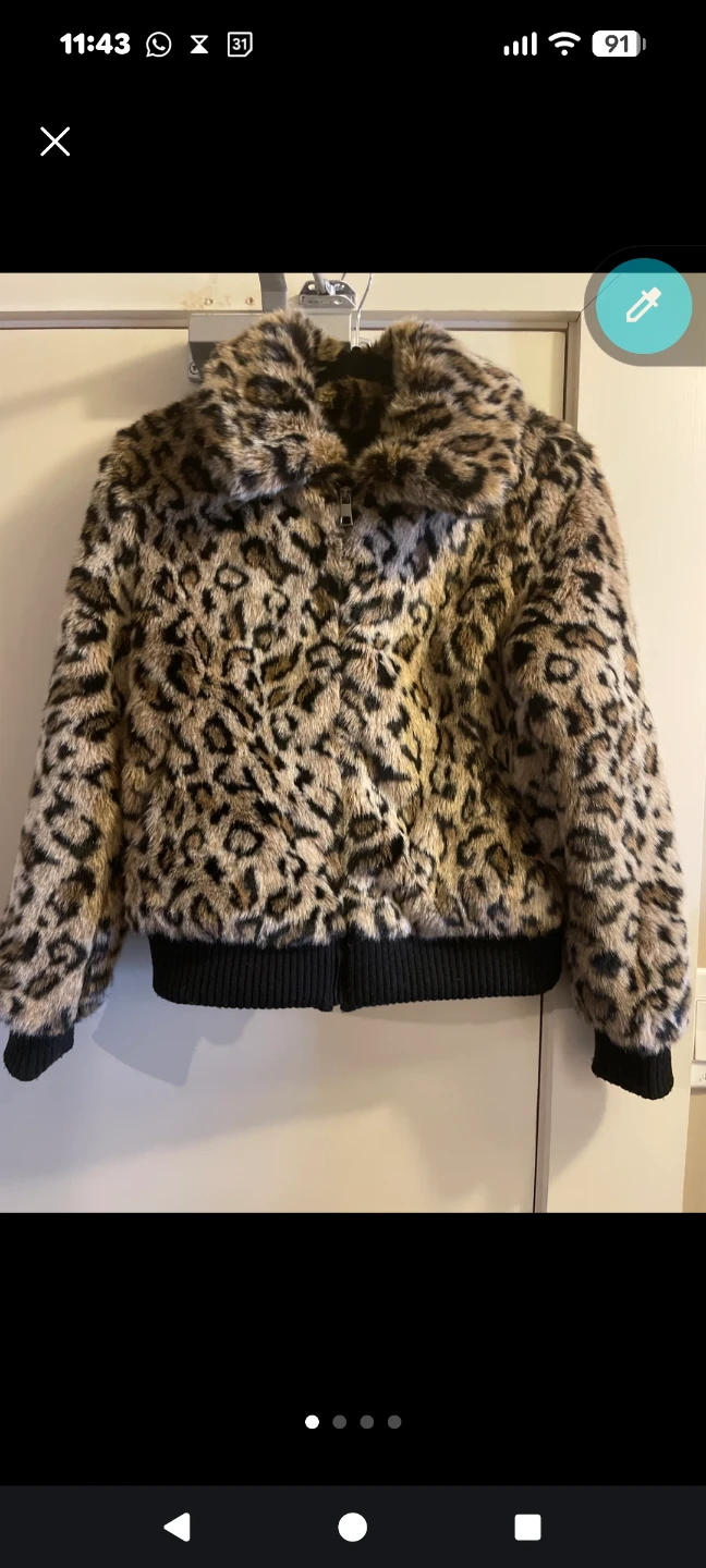 XS Banana Republic Leopard Faux Fur Jacket