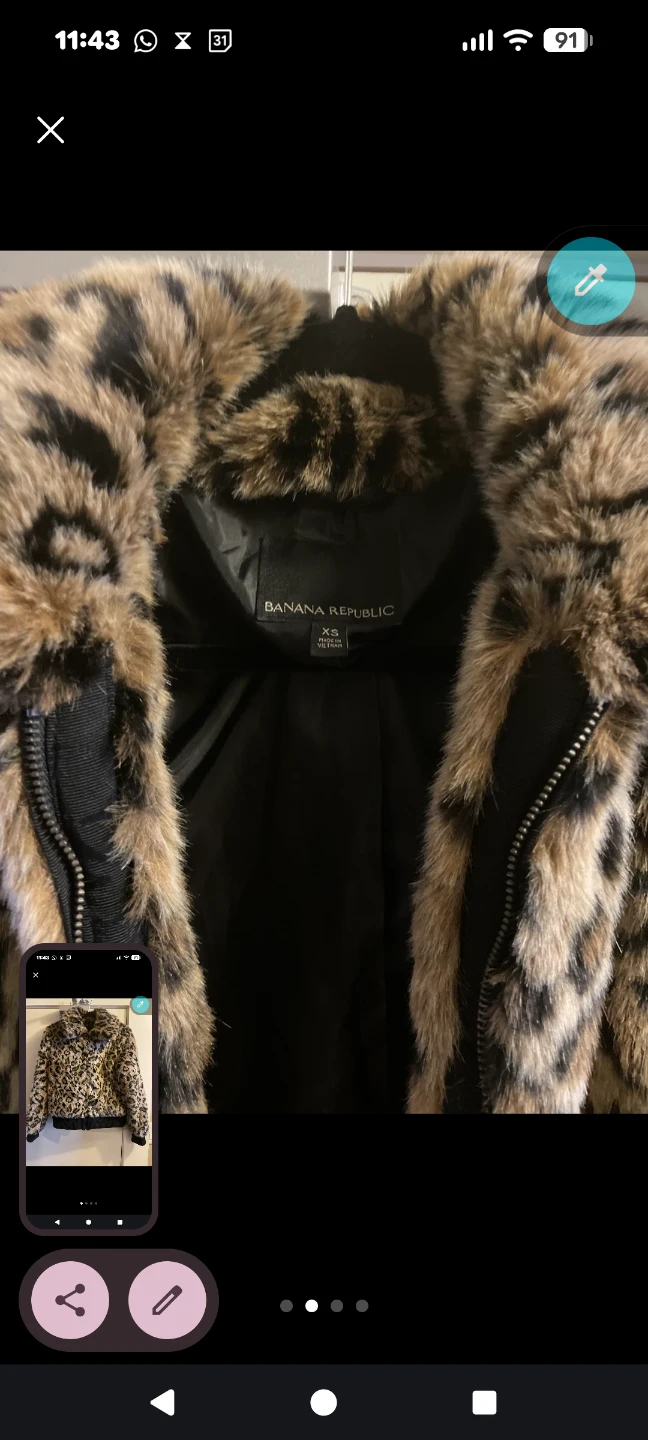 XS Banana Republic Leopard Faux Fur Jacket - photo 3