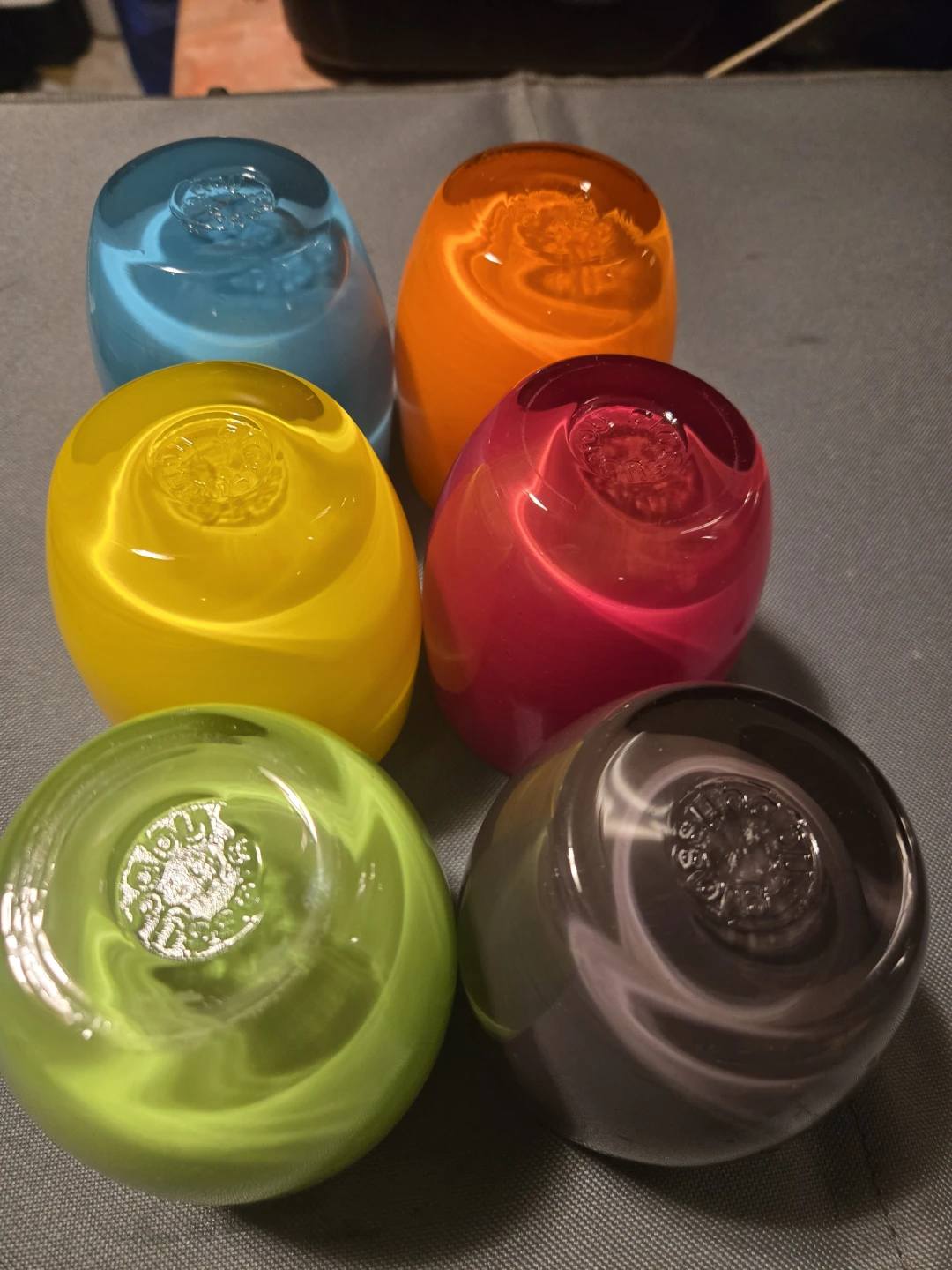 Hand-Blown Rainbow Art Glass Tumbler Cups (Set of 6) - photo 3
