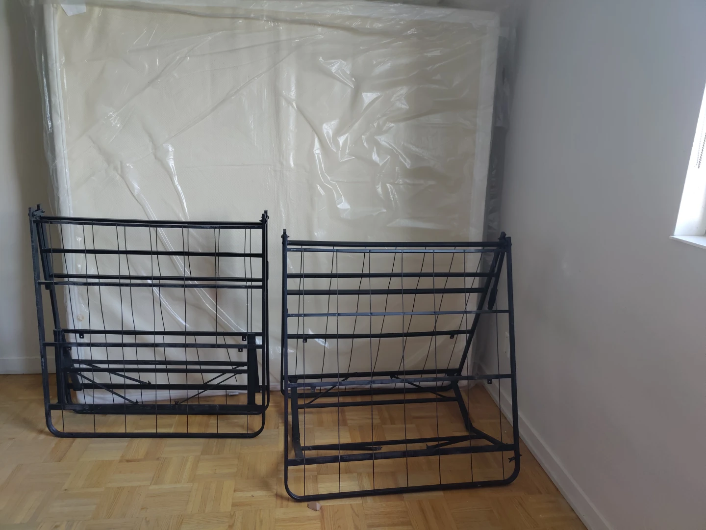 Double size bed frame and mattress
