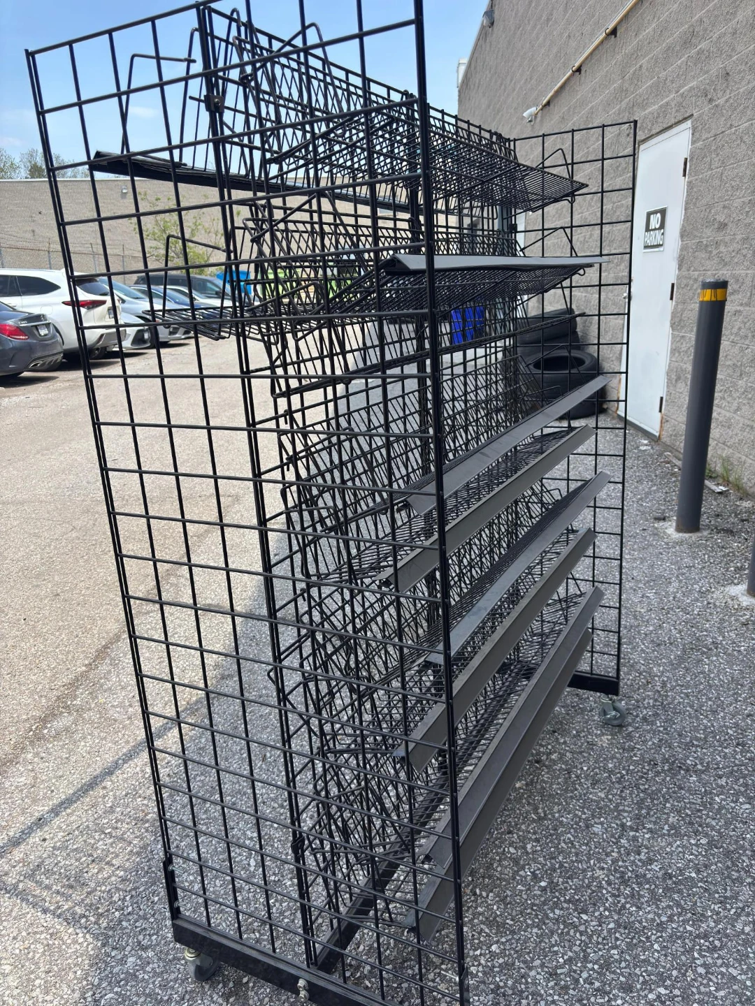 Commercial rolling gridwall display fixture (2 Available)