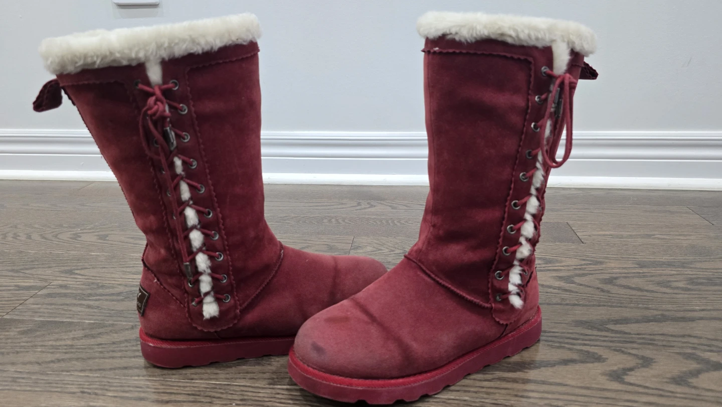Lady's MDY Red Suede Winter Boots - photo 4