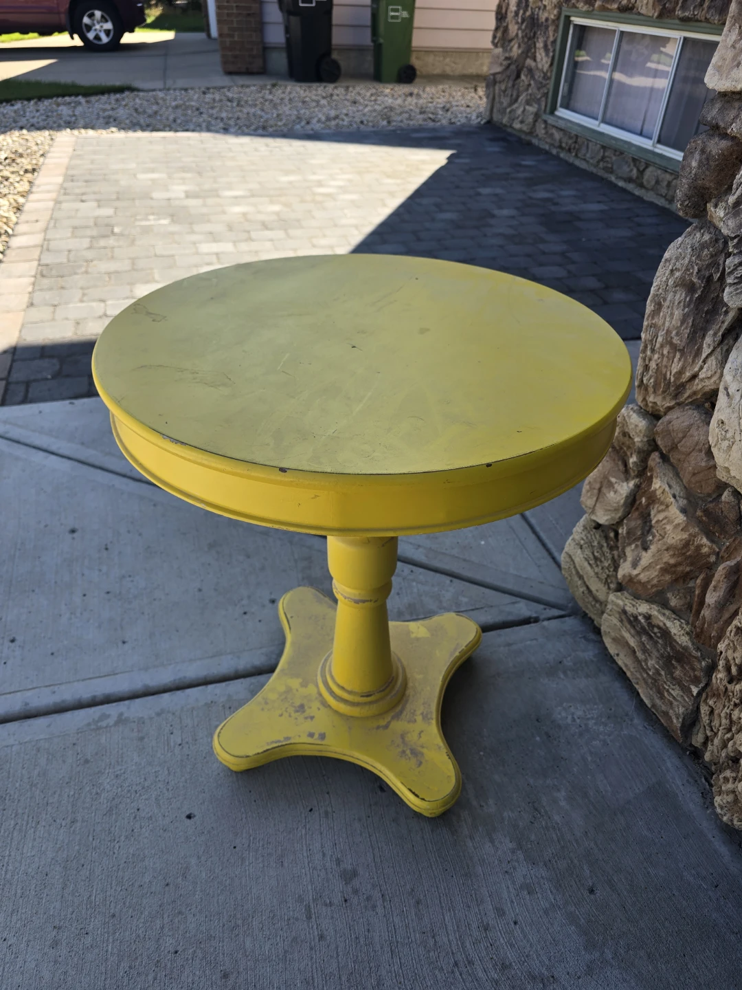 Yellow Round Side Table