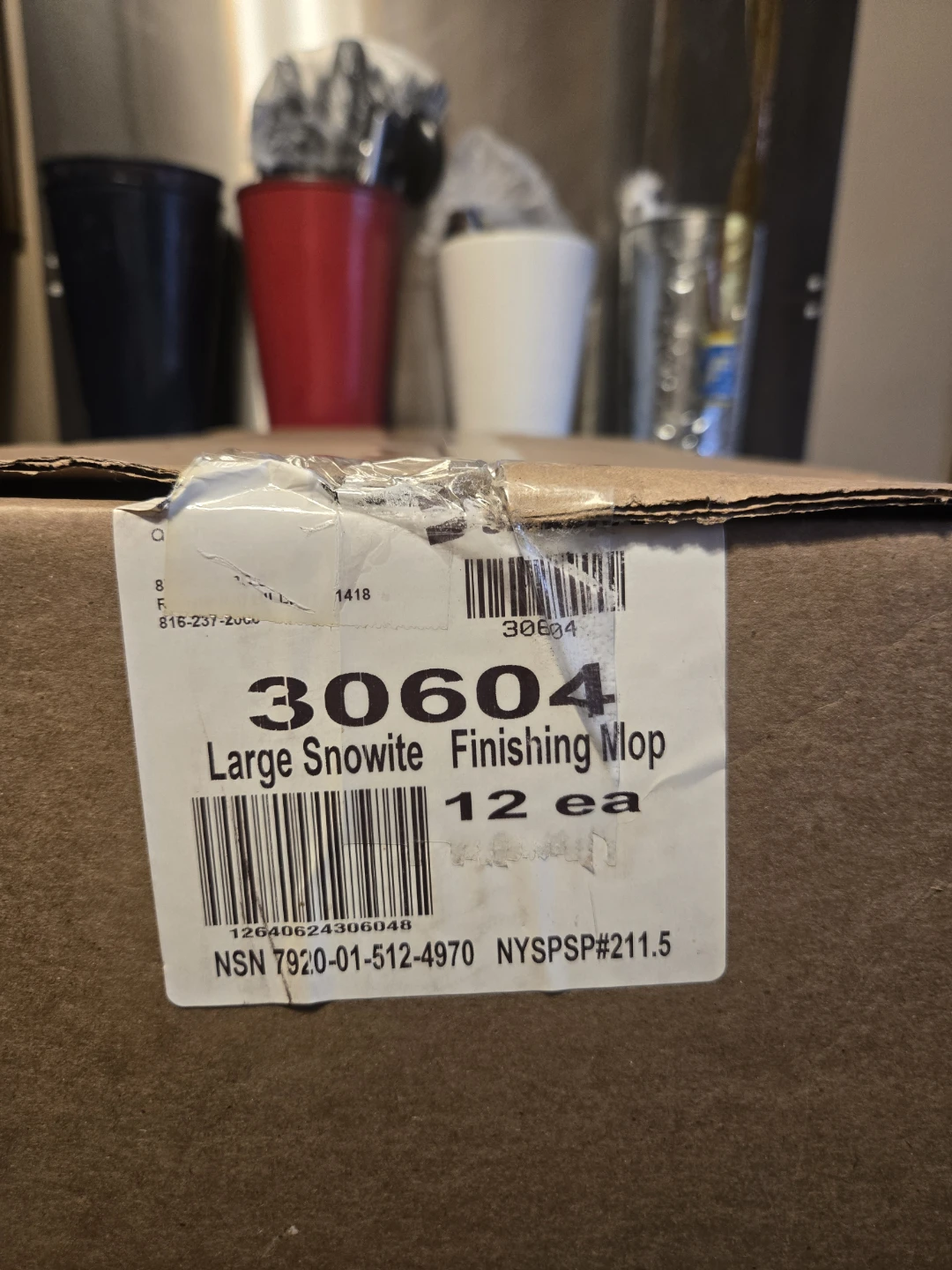 12-Pack Case Skilcraft Snowite Industrial Mop Heads-NEW Sealed! - photo 3