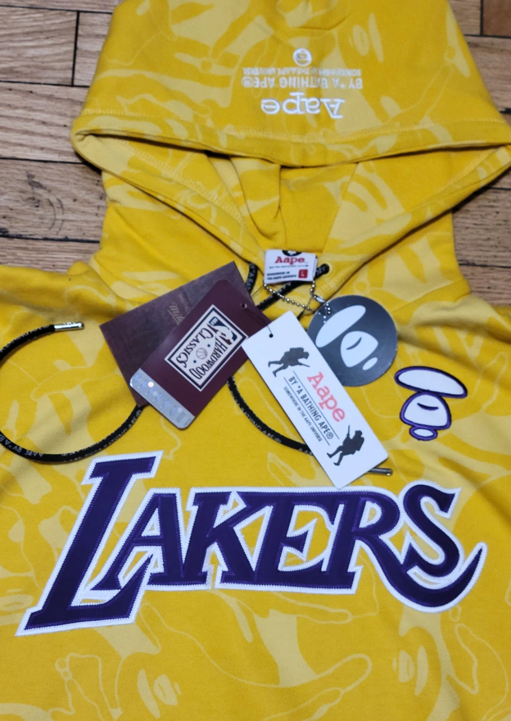Aape x Mitchell & Ness Lakers Hoodie size Large - photo 2