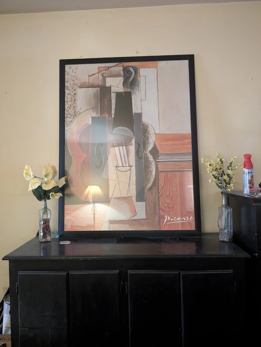 Picasso Violin Print in Black Frame