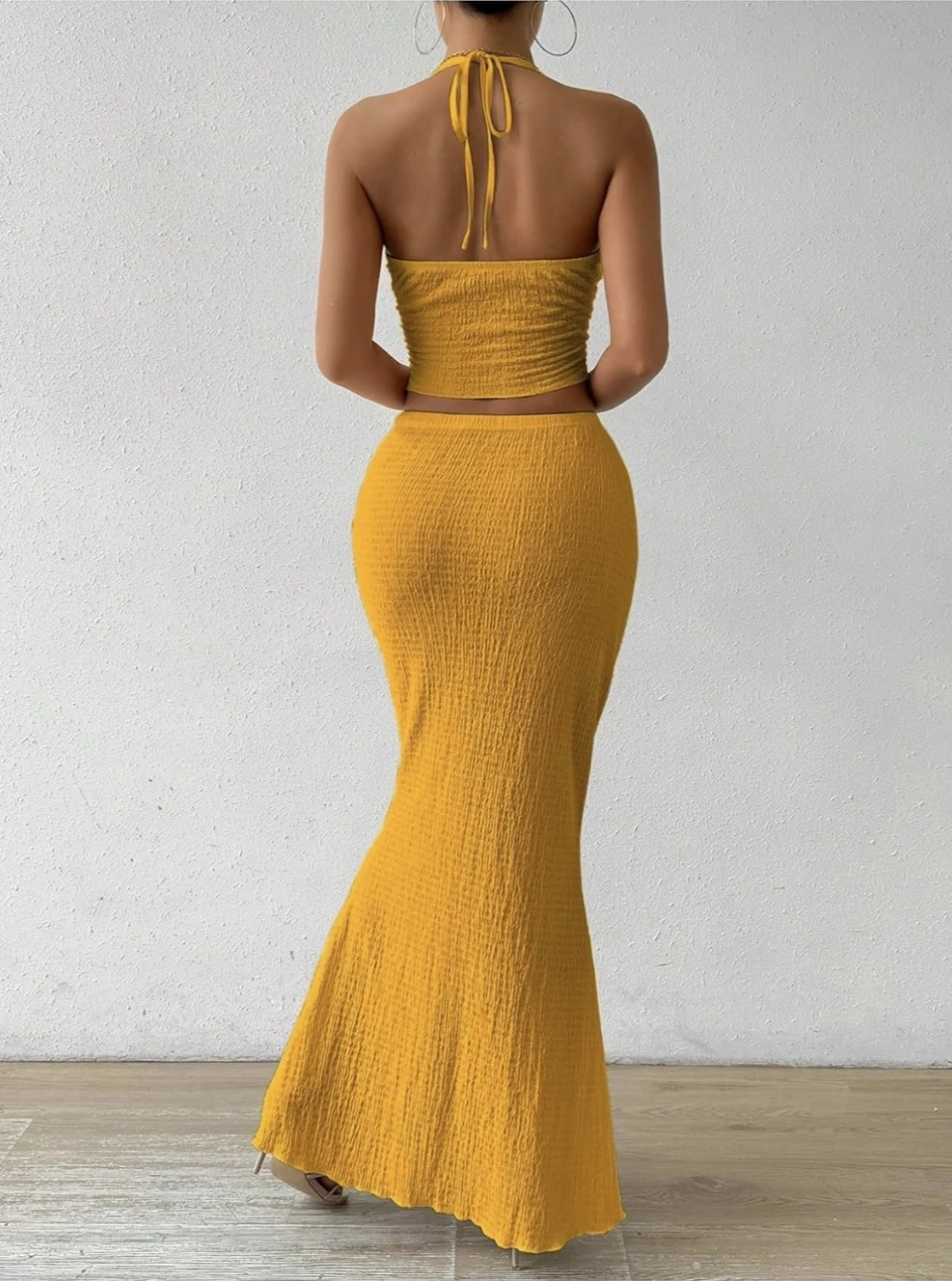 🥕Mustard Yellow Two-Piece Skirt Set - photo 2