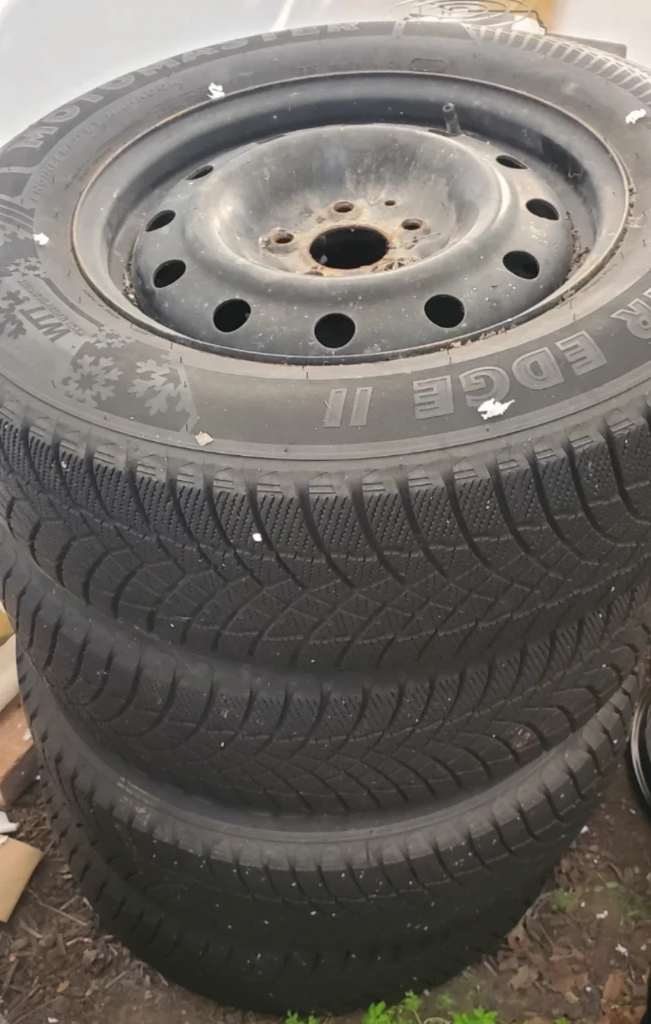 4 Winter tires on rims. 215/70R16