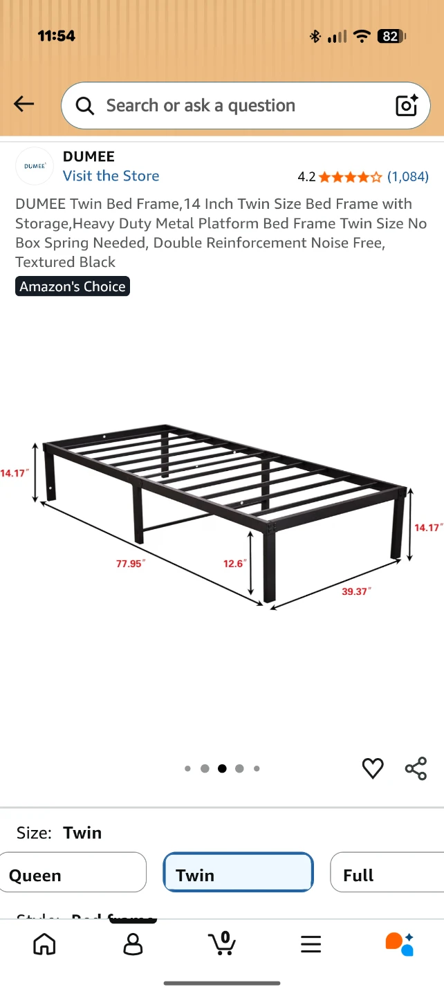DUMEE Twin Size Metal Bed Frame - photo 3