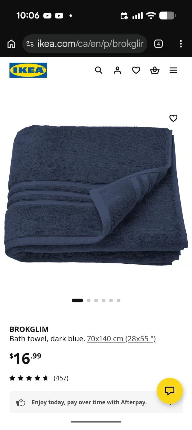 IKEA BROKGLIM Bath Towel - Dark Blue