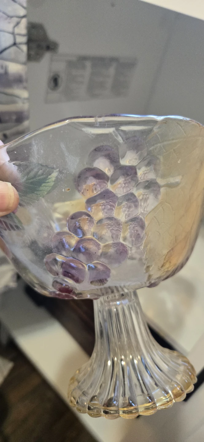 Vintage Decorative Glass Fruit Bowl