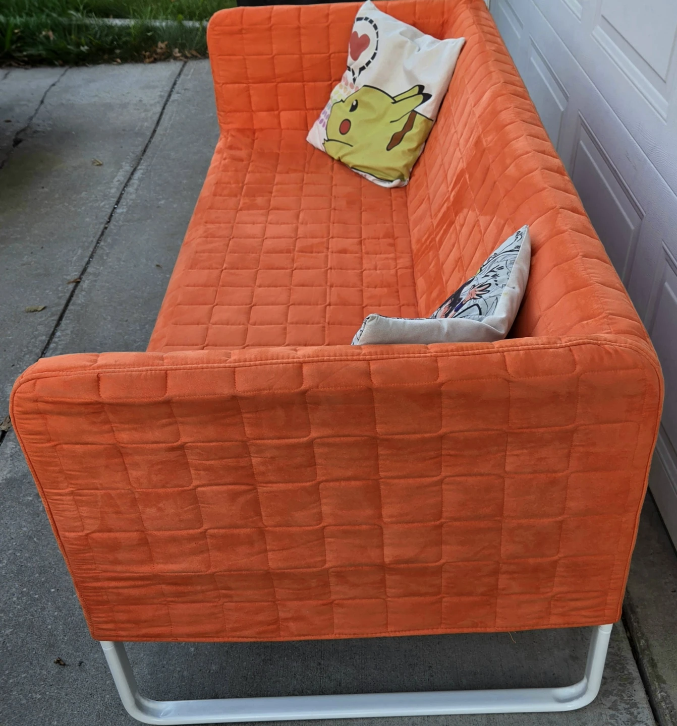 Vintage IKEA KNOPPARP Orange Sofa (Dec 2017) Mint from show home - photo 2