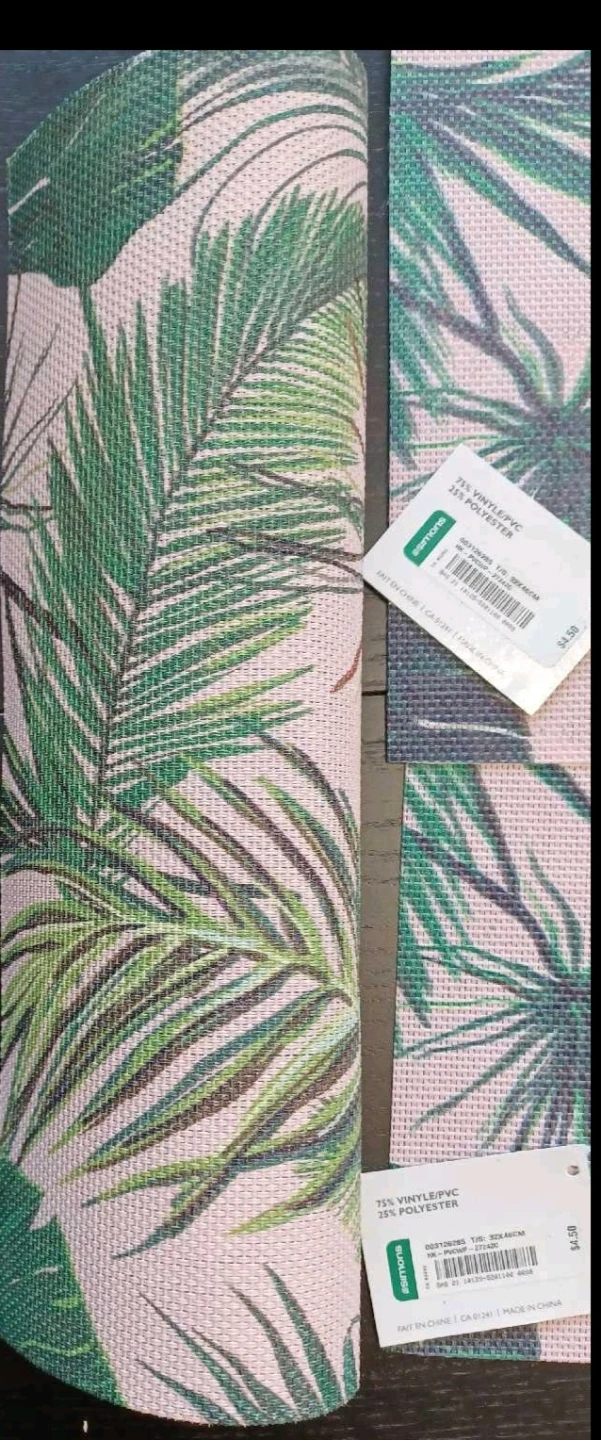 Tropical Leaf Print Table Runner and Four Placemats