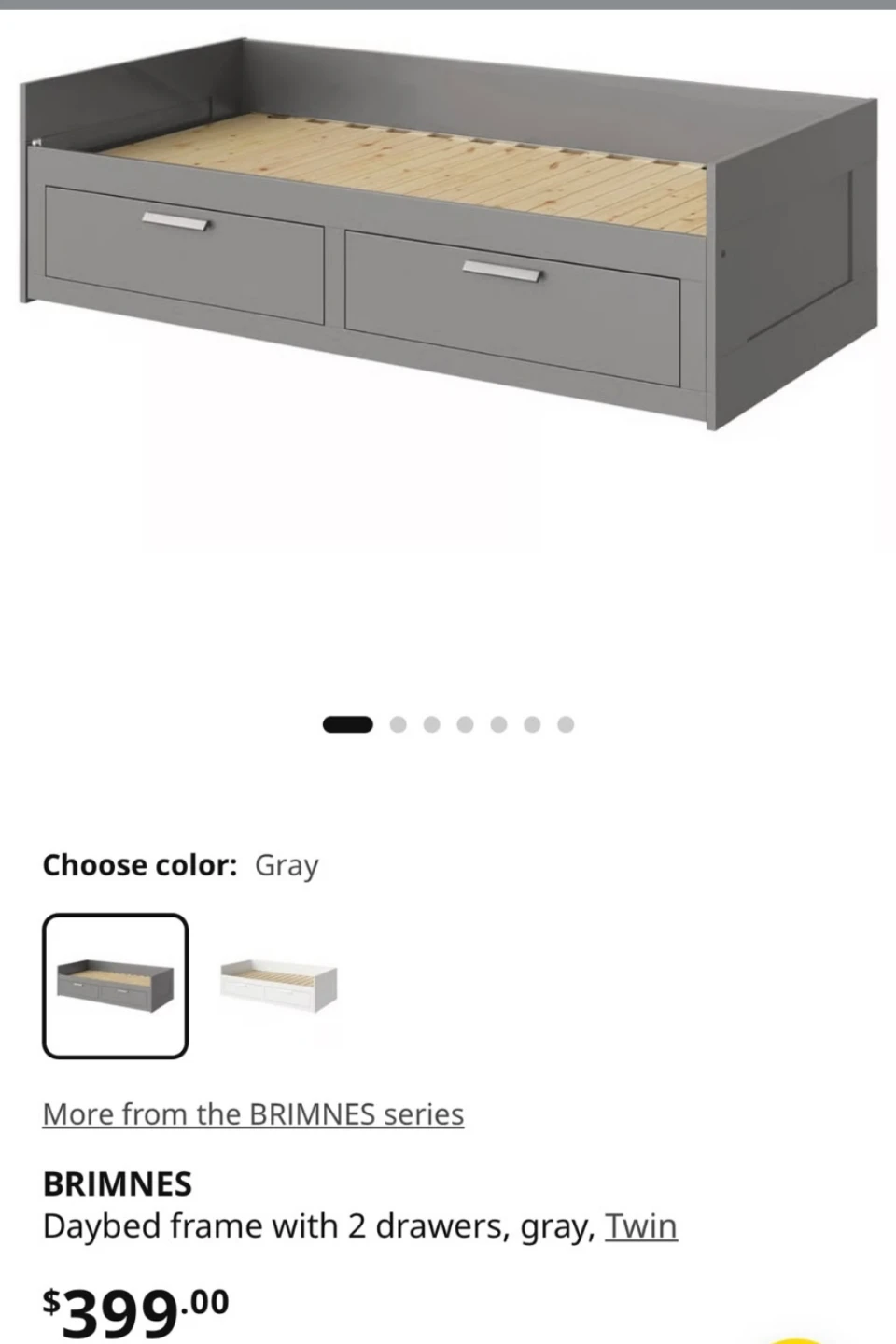 IKEA Brimnes Daybed Frame with 2 Drawers - Gray - photo 3
