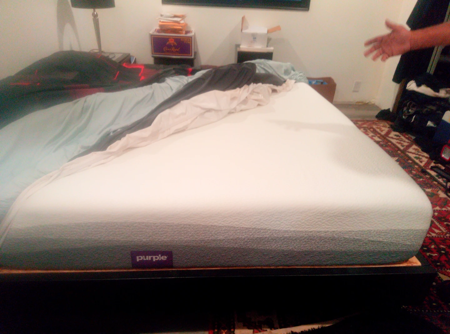 Purple Mattress with frame king Size