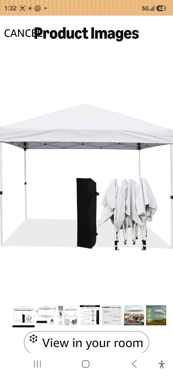 10x10 White Pop-Up Canopy Tent