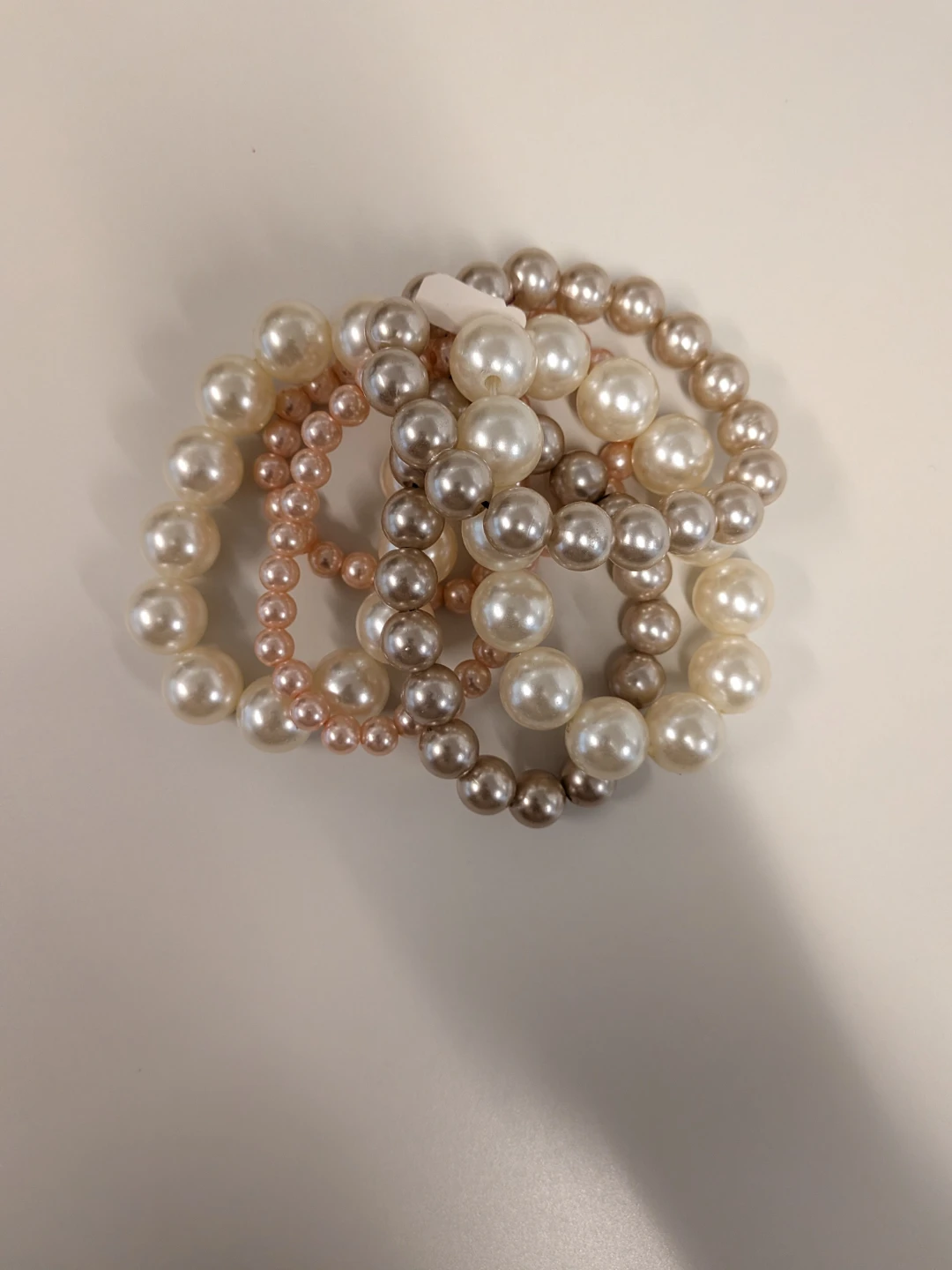 Set of Three Faux Pearl Bracelets