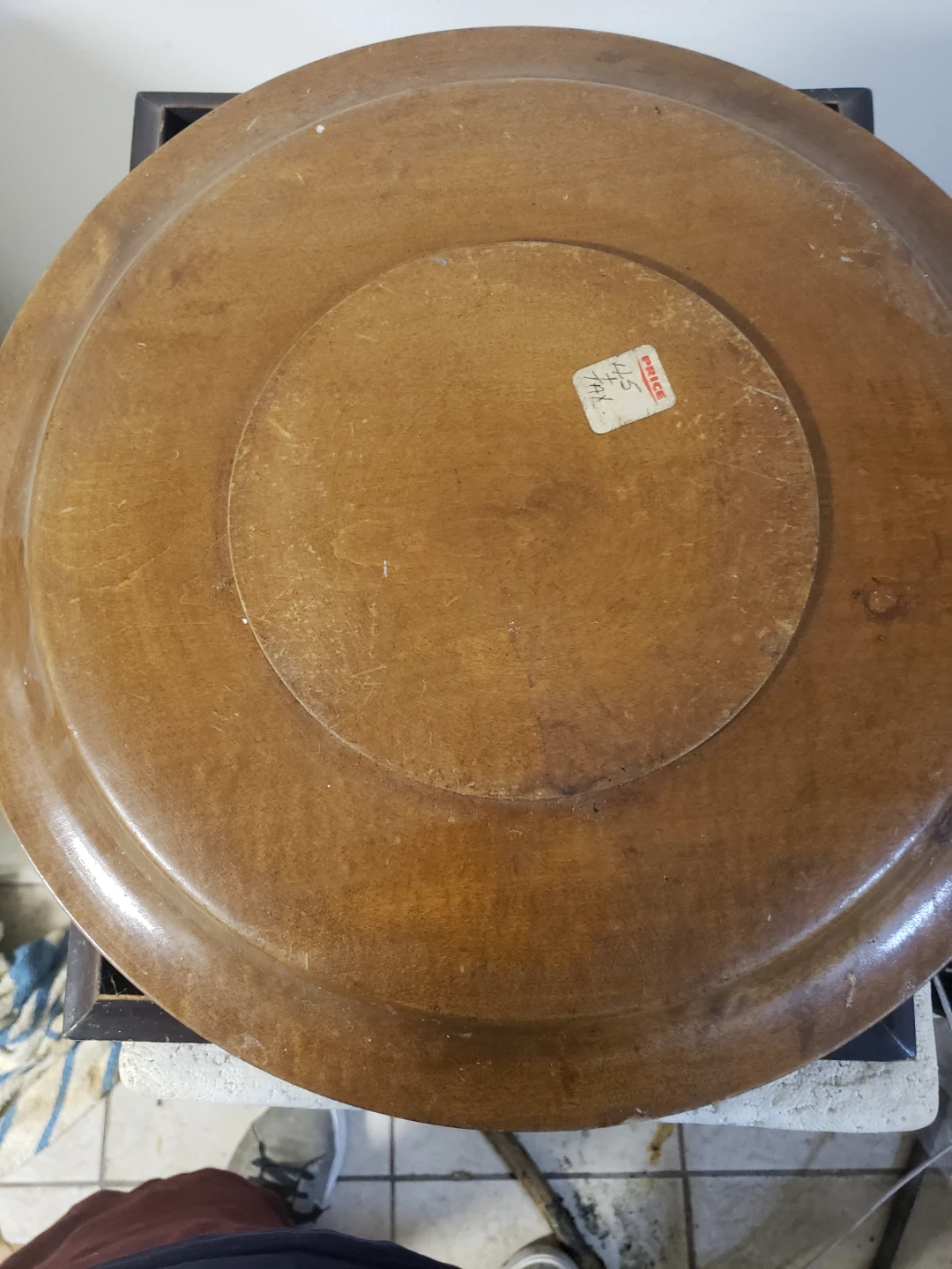 Vintage Hand-Carved Wooden Decorative Platter - photo 2