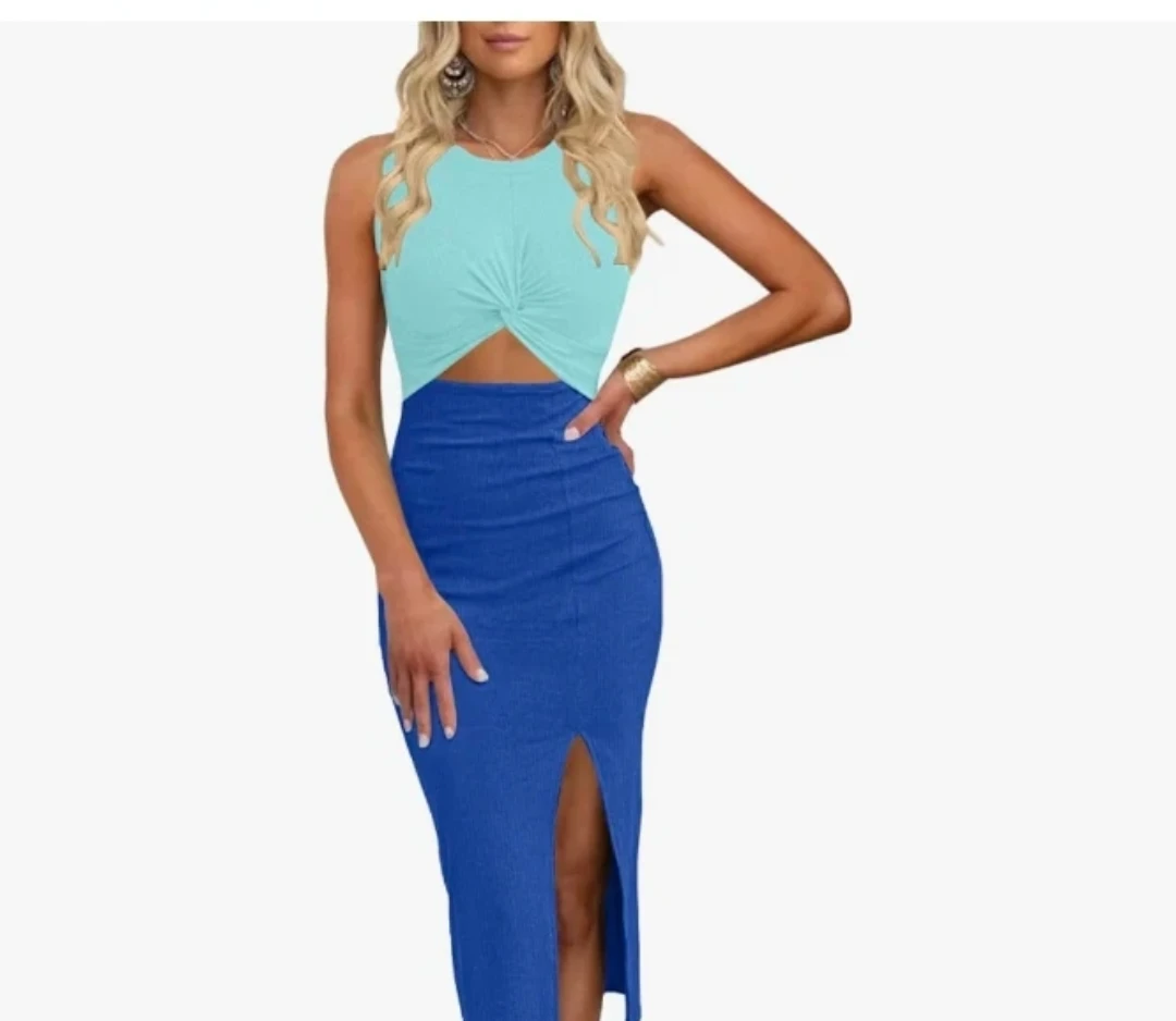 🥕SHEIN Ribbed Cut-Out Midi Dress - photo 3