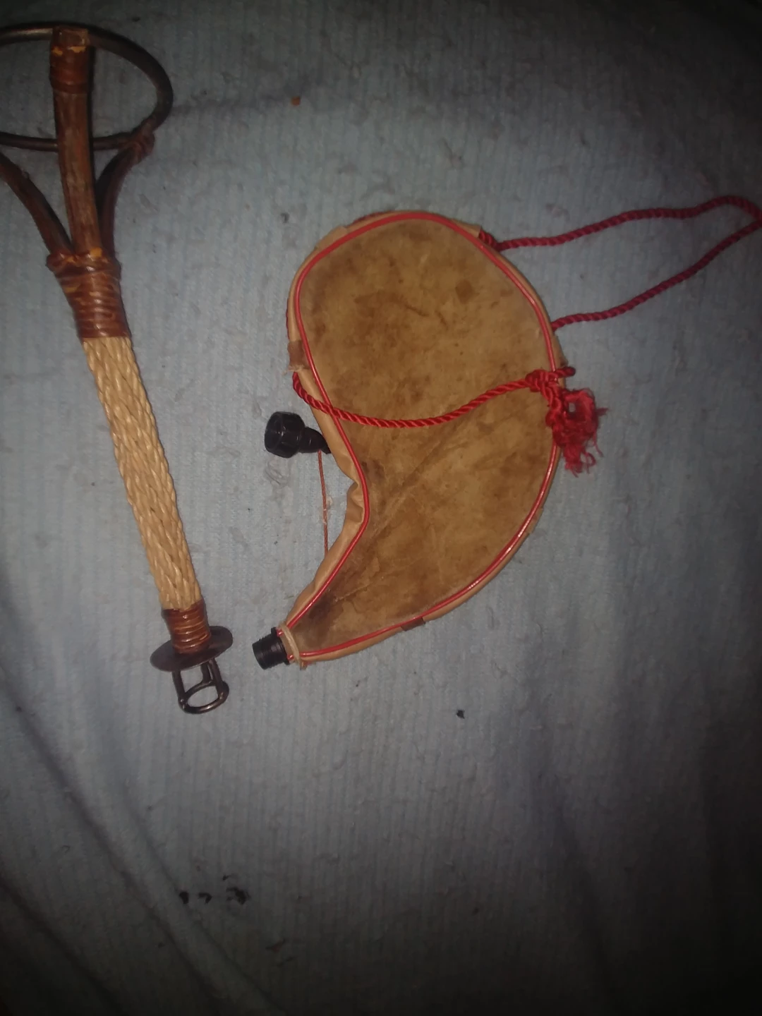 Vintage Suede Leather Bota Bag and Carrying Wand