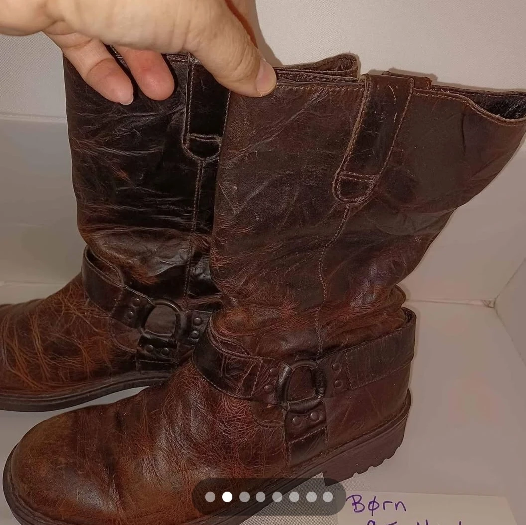 Men's Born Size 9.5 Pull On Harness Brown Boots - photo 2