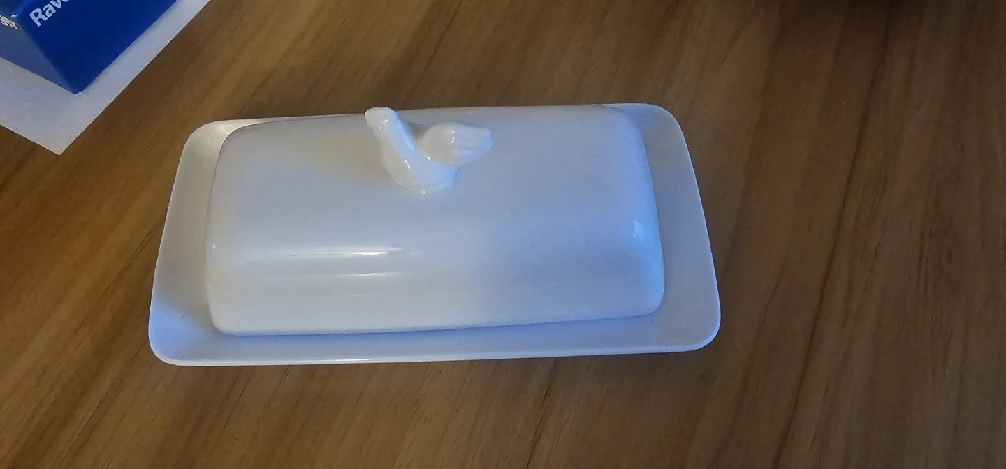 White Ceramic Chicken Butter Dish - photo 2
