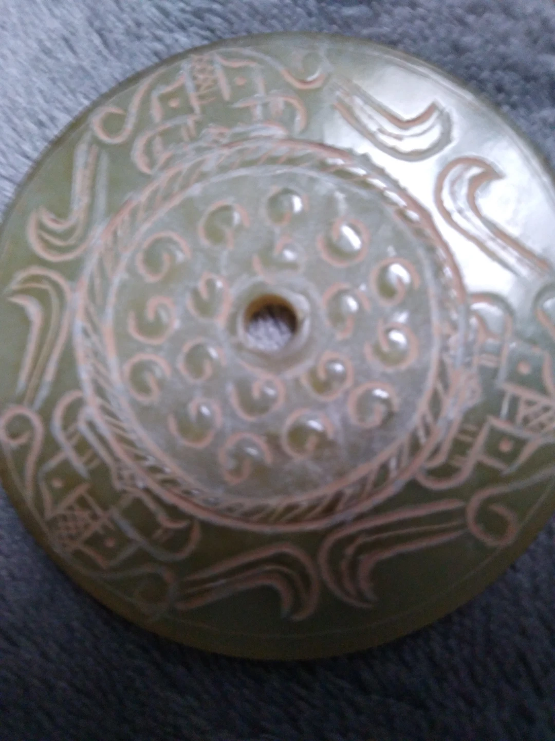 Pair of antique Jade bi discs - photo 5