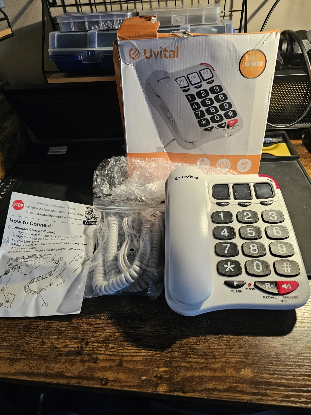 Uvital UV-1000 Big Button Landline Phone - photo 4