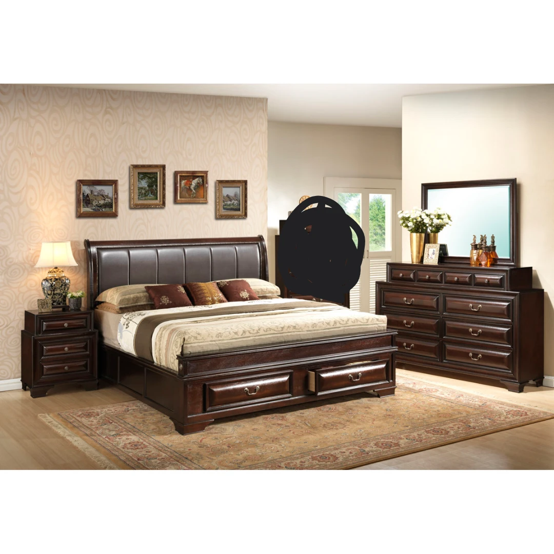 3-Piece Queen Storage Sleigh Bed Set – Like New