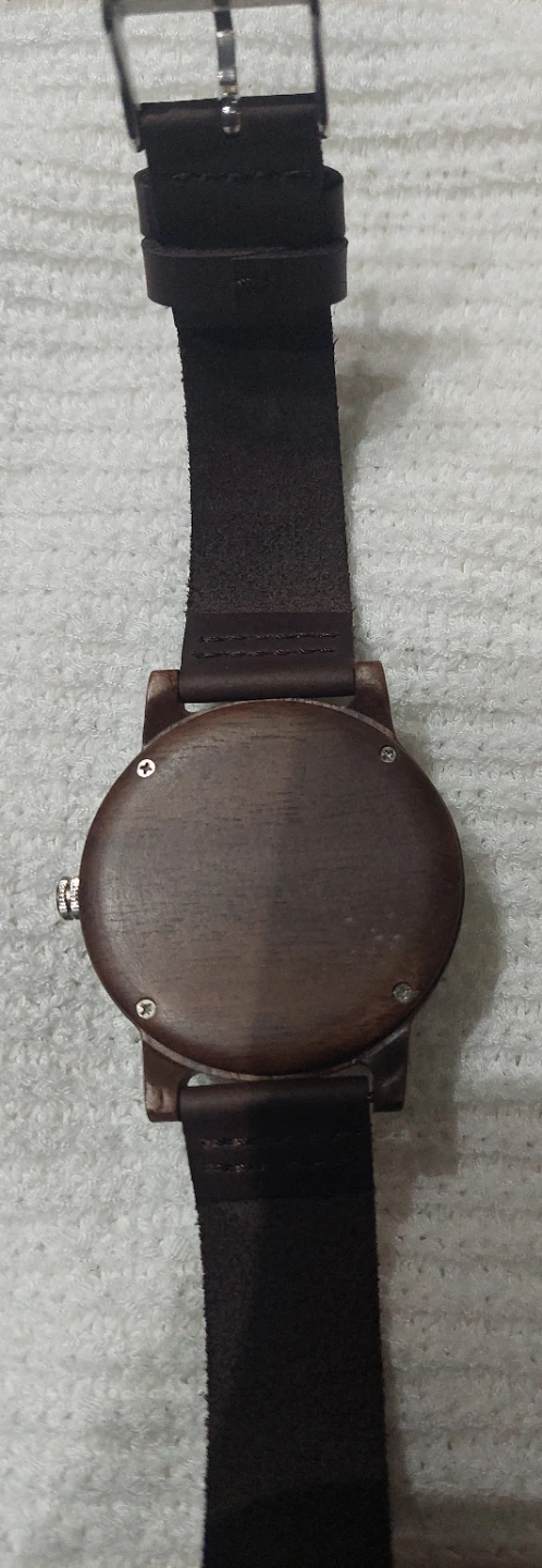 100% Walnut Wood Watch with Leather Band - photo 2
