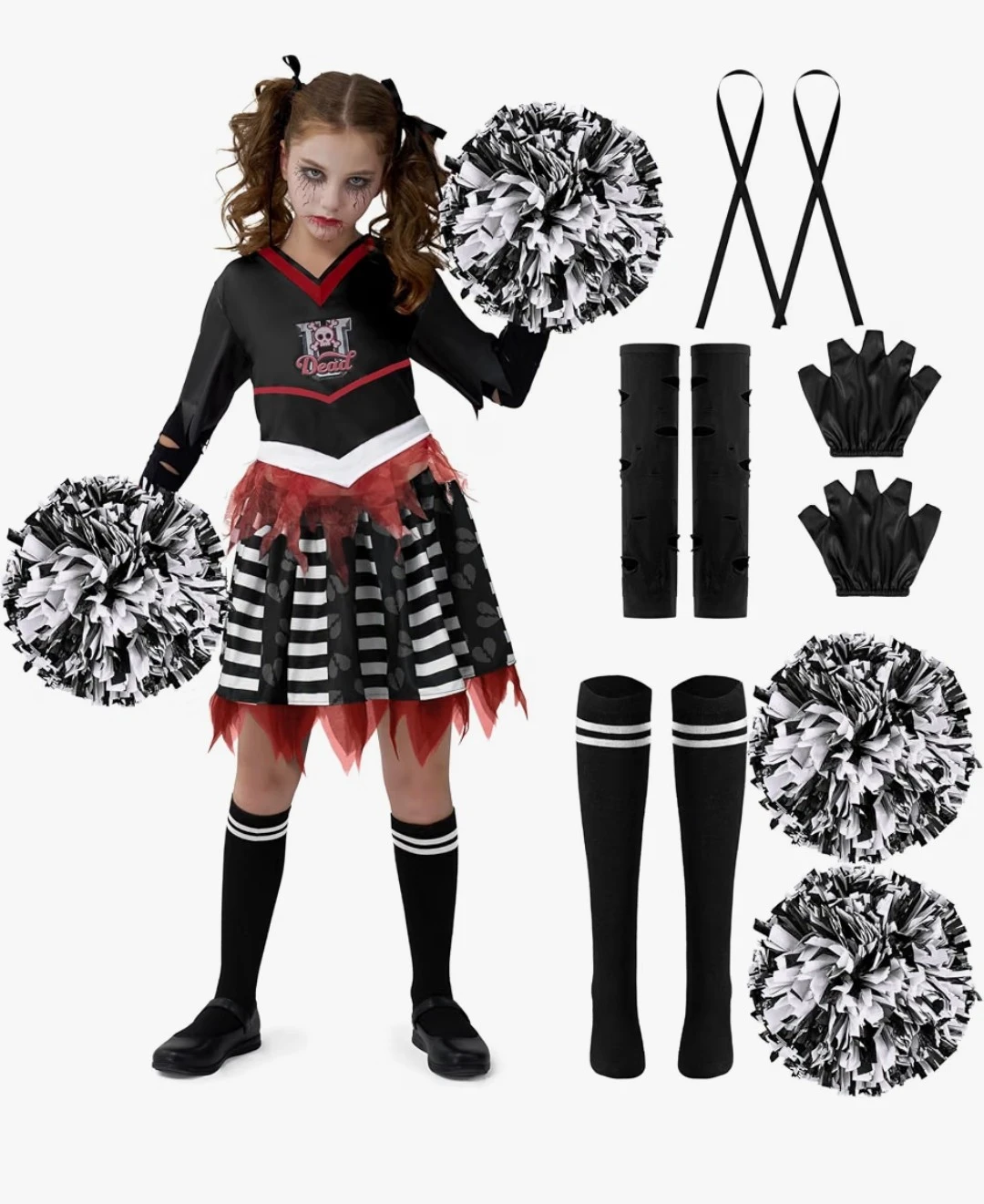New Spooktacular Creations Cheerless Leader Costume M 8-10 Yrs