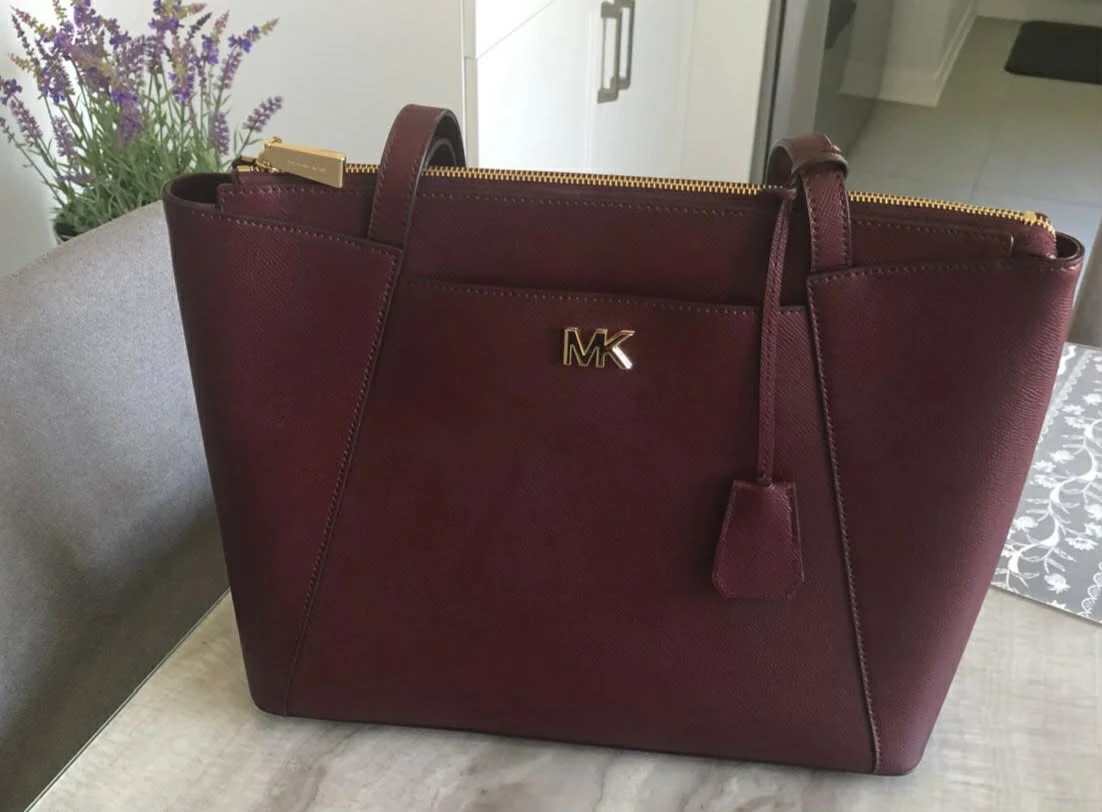 Michael Kors Burgundy Tote Bag