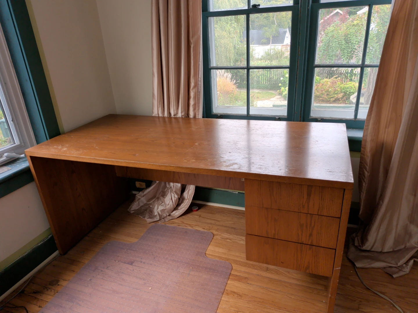 Large Vintage Executive Wood Desk