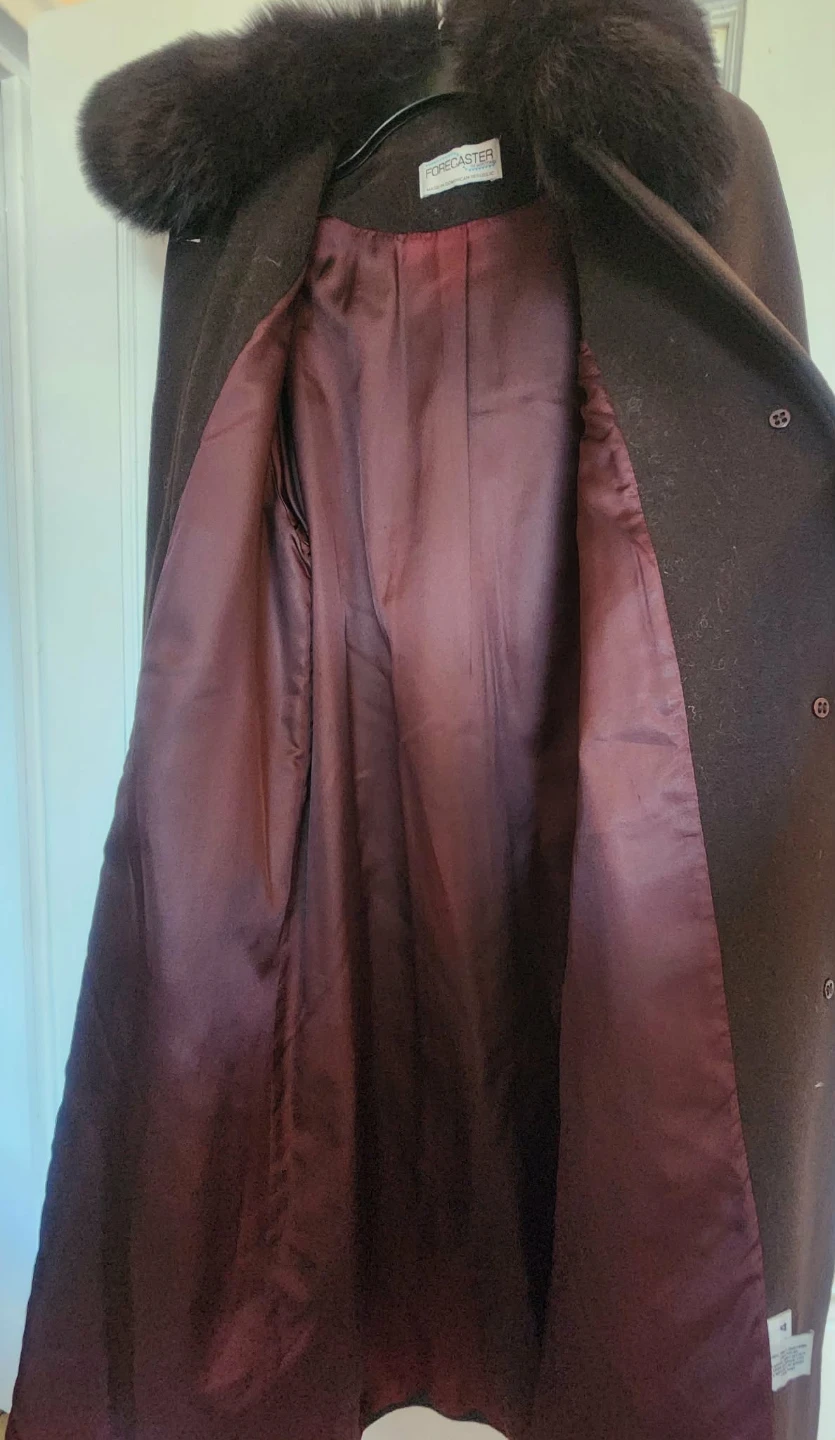 Forecaster of Boston Brown Wool Coat with Fur Trim - photo 4