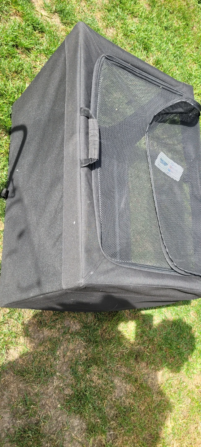 Black foldable pet carrier crate - photo 3