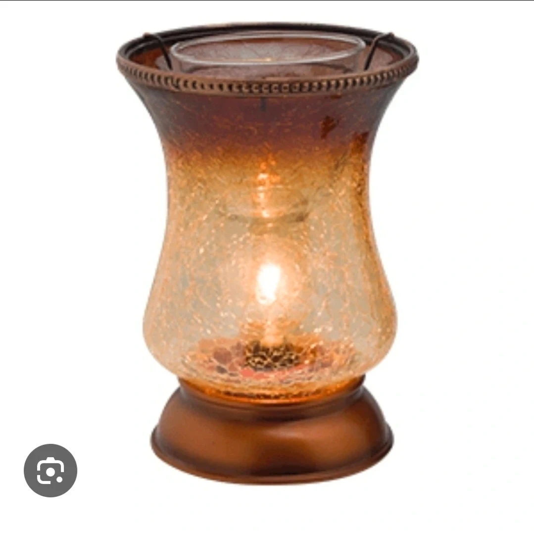 Scentsy Wax Warmer Bronze Crackle Glass - photo 2