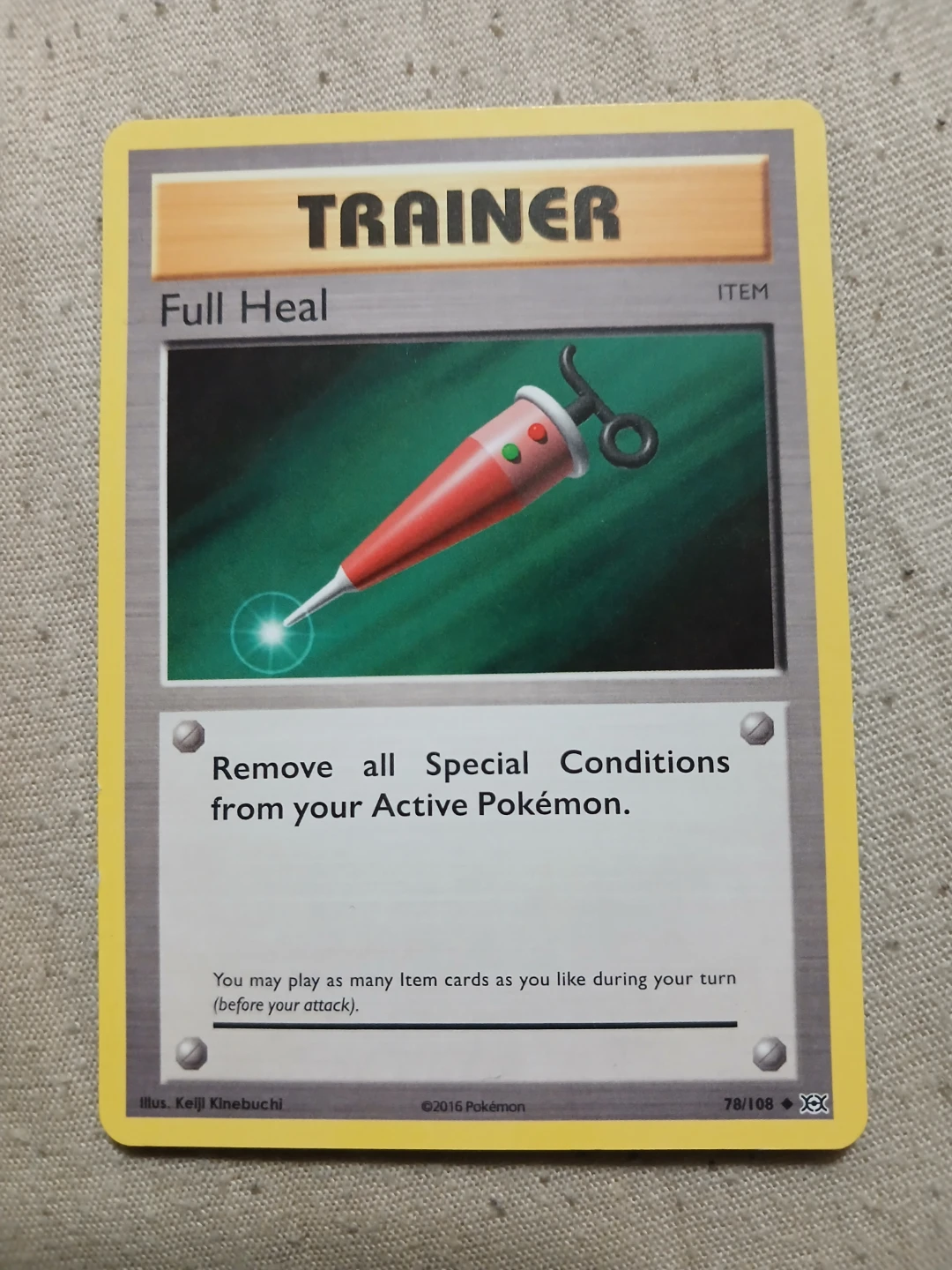 Full Heal Trainer 78/108 2016 Pokémon Card